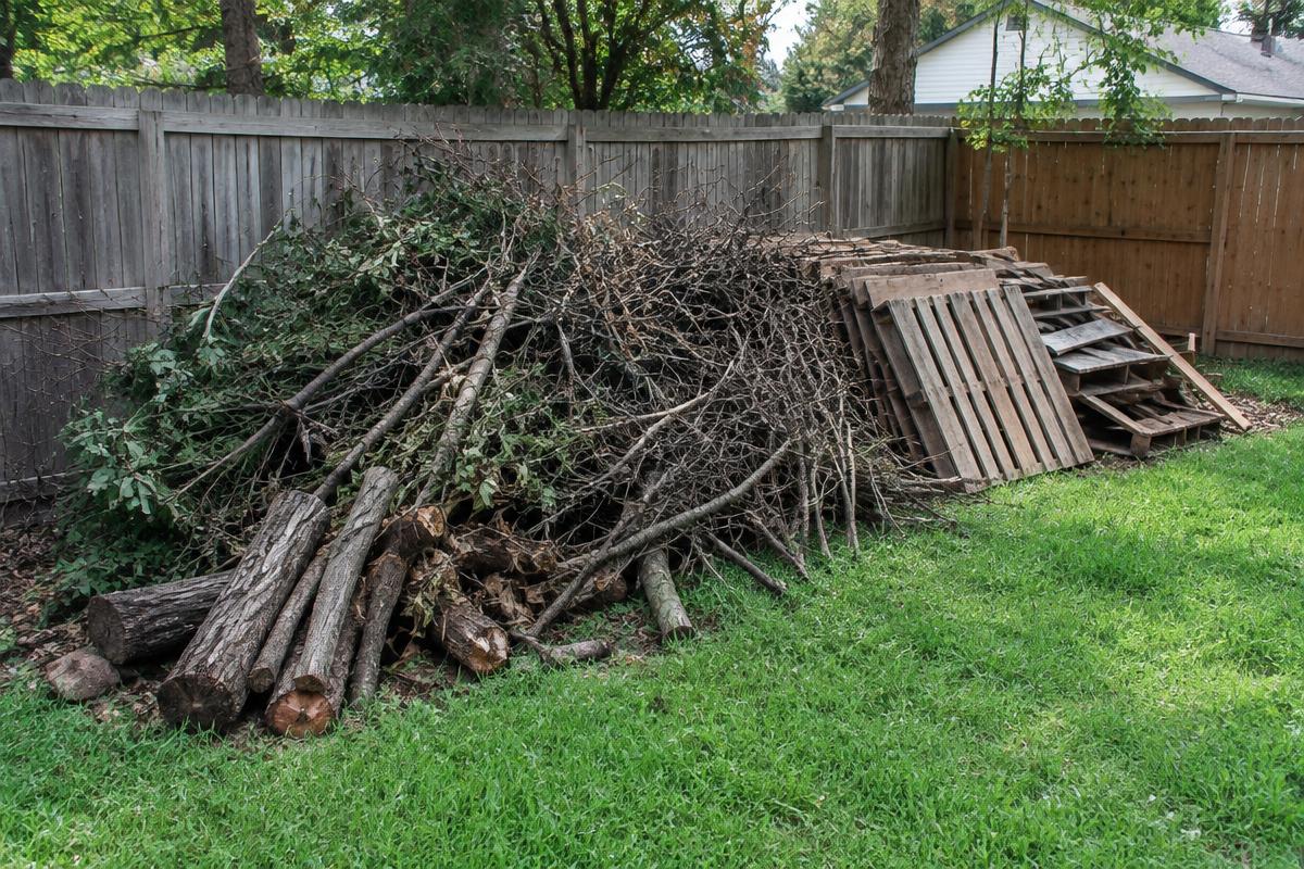Brush & Pallet Removal: before